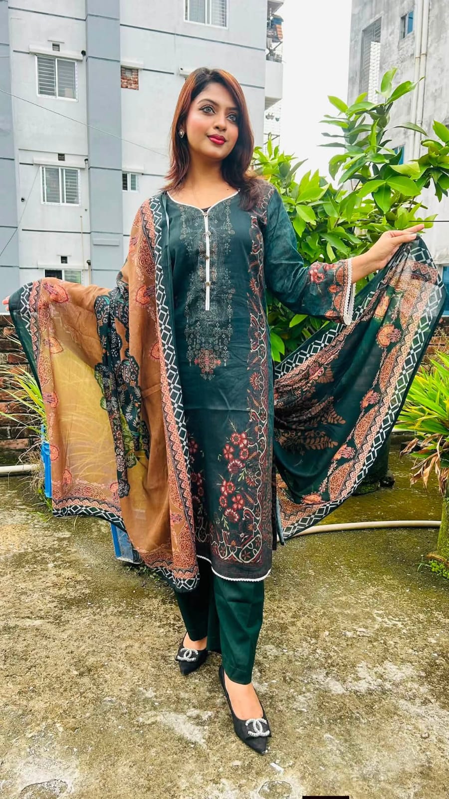 💙 জম জম Campus Bloom Pure Cotton Three-Piece